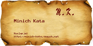 Minich Kata névjegykártya